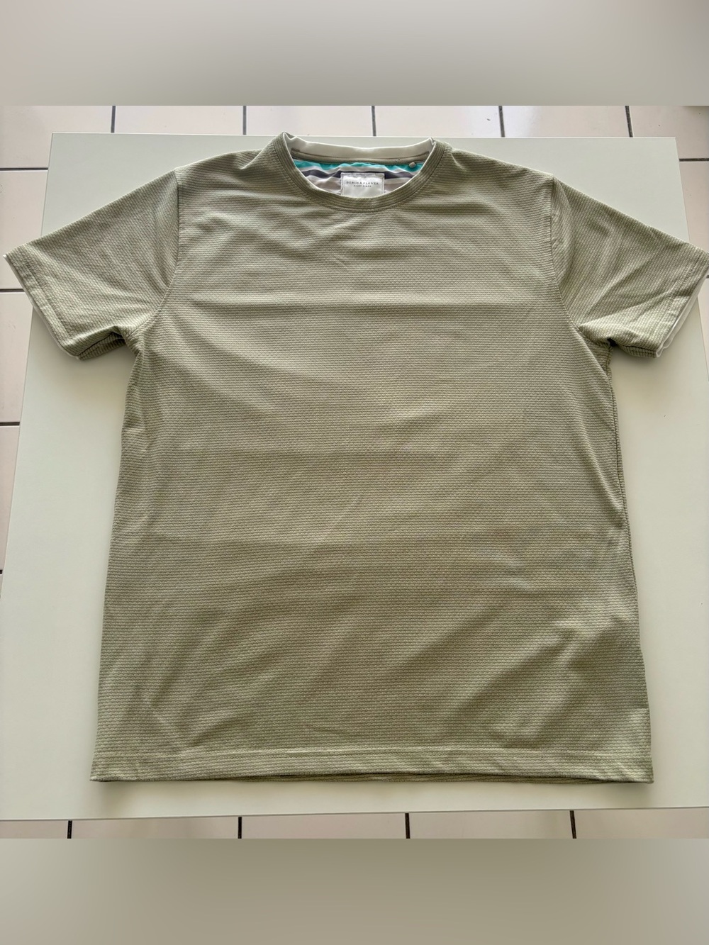 Denim & Flower Sage Green Textured Knit Short Sleeve T-Shirt - Men’s Size L